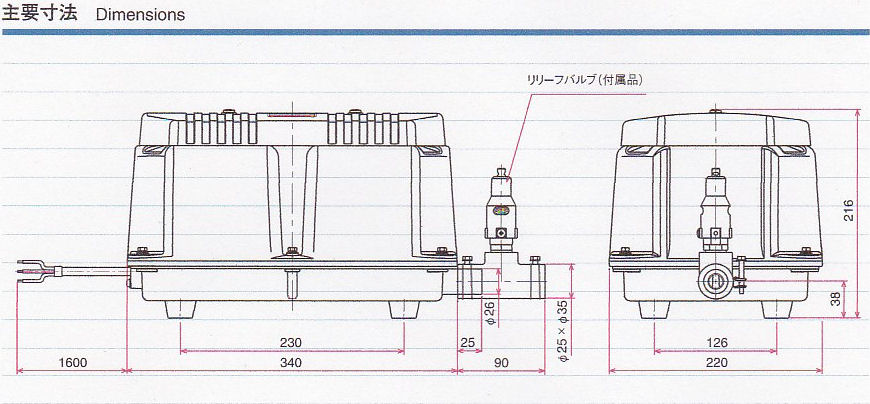 LW-300A3・300B3・350A3・350B3・400A3・400B3　主要寸法