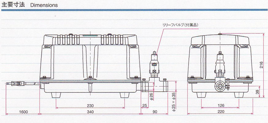 LW-150・200(S)・250 主要寸法
